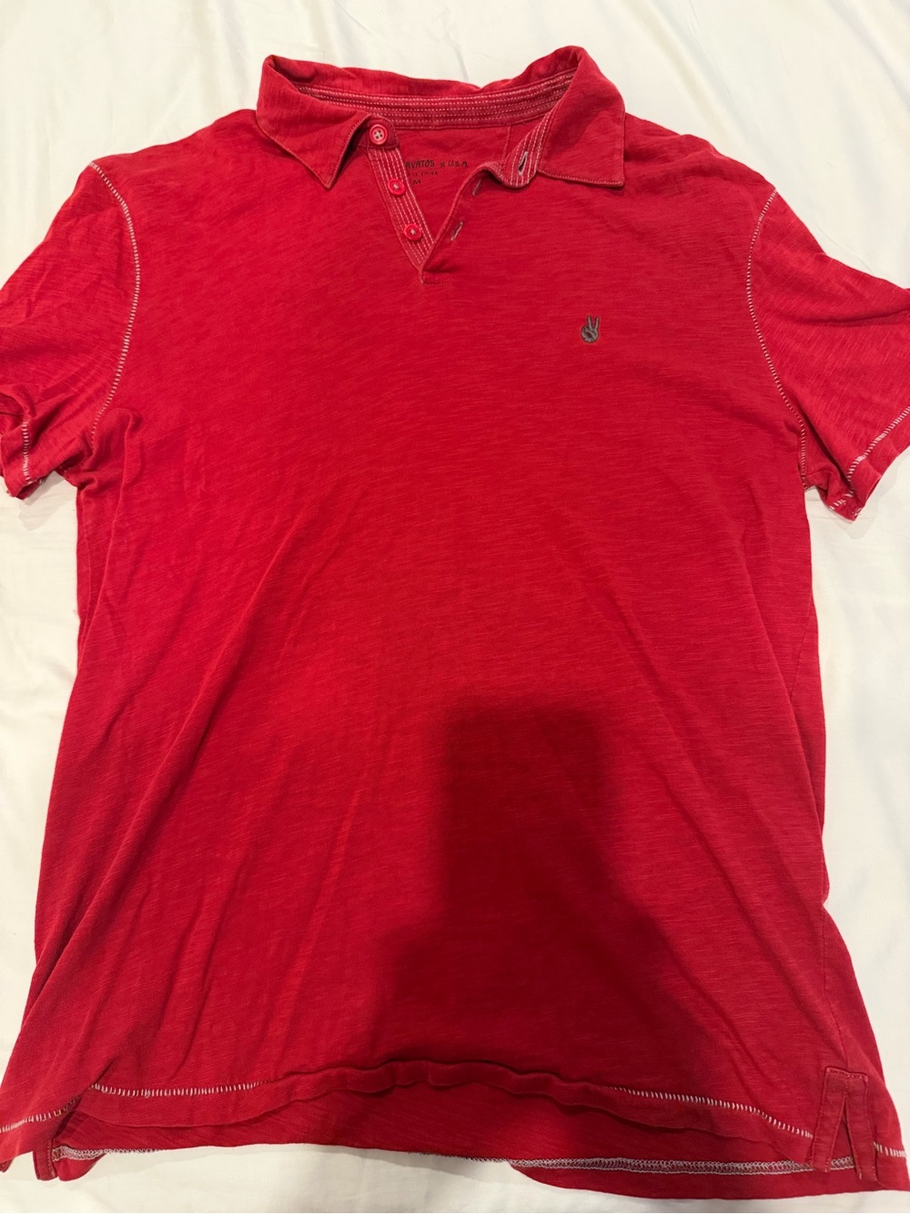 John Varvatos red polo shirt
